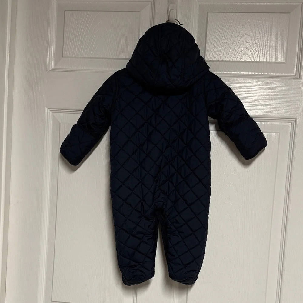 Ralph Lauren Navy Quilted One-Piece Snowsuit with Hood